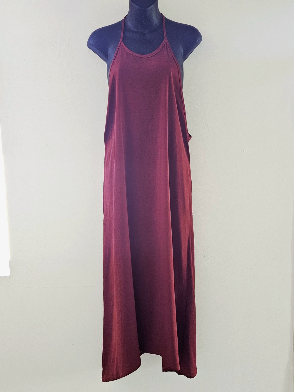 Sideboob Flowy Sleeveless Tank Dress Sz S/M In Deep Red